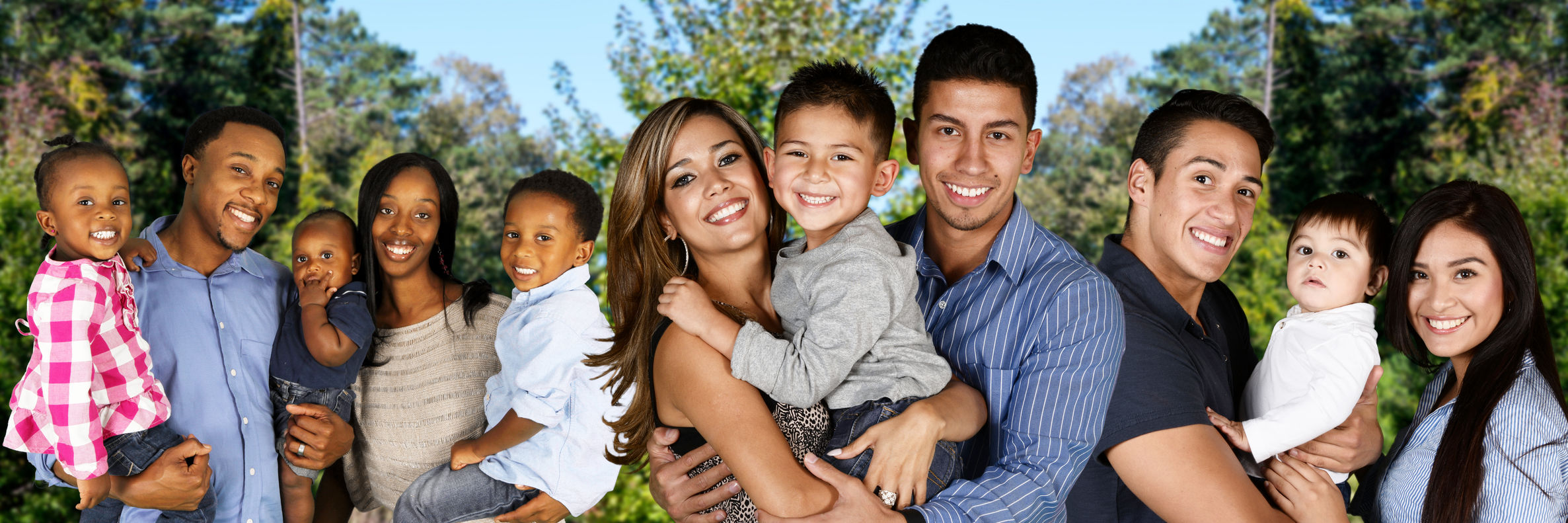 46959171 - group of young familes together with their kids